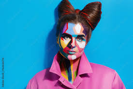 model with a creative pop art makeup on