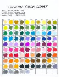 Tombow 96 Color Haindpainted Color Chart Tombow Pens