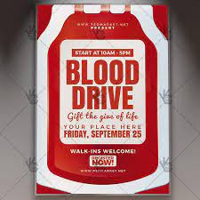 blood drive flyer community psd