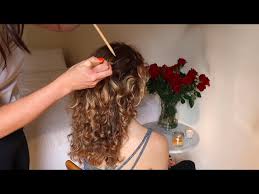 asmr curly hair play braiding