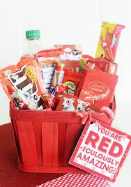 diy red gift basket free printable