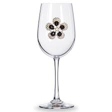 black diamond flower wine glass stem
