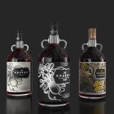 Black spiced rum limited edition, the kraken. Kraken Rum Bottles Cgtrader