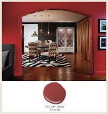red hot dining room feature wall