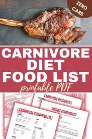 carnivore t food list printable pdf