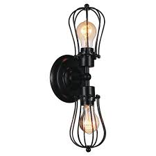 2 Light Wall Sconce With Black Finish Mylovelylamps Com