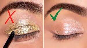 how to apply glitter on creased or