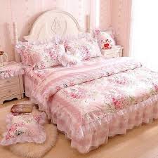 cotton bedding set ruffles korean bed