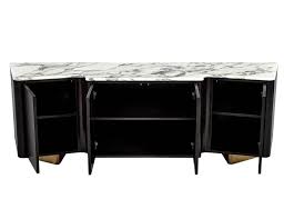 Hooker furniture skinny metal console table with marble top. Custom Modern Serpentine Styled Marble Top Sideboard Buffet Media Cabinet For Sale At 1stdibs