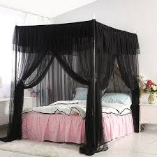 Free delivery and returns on ebay plus items for plus members. Black Four Corner Post Bed Canopy Curtain For Twin Double Queen King Size No Bed Canopy Frame Wish