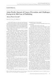 PDF) Asian Pacific Journal of Cancer Prevention and Challenges Facing in  its 18th Year of Publishing