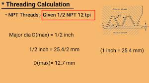 npt threading calculation