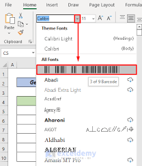 add barcode font in excel installation