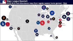 Mlb Paid Attendance Tickets Sold Map For 2016 Home