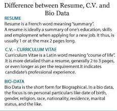 Resume, that is specific skills for the job in question comes last, and are seldom included. Karthik A Twitter I Think It S Time Indians Stopped Using The Term Biodata For Cv These Days Biodata Sounds Like The Data You Get Out Of Your Fitbit