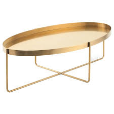 Gaultier Modern Gold Oval Coffee Table