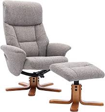 Swivel designs are ideal for small spaces and workstations, while reclining armchairs offer extra relaxation options. Gfa Marseille Swivel Recliner Chair And Footstool In Fossil Fabric Amazon Co Uk Home Kitchen