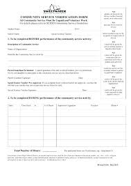 Community Service Timesheet Template Community Service Form Template