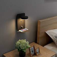 Reading Wall Light With Usb Port Charging Creative Rack Bedside Lamp With Switch Black Size 12