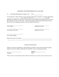 notice of intent to vacate template in