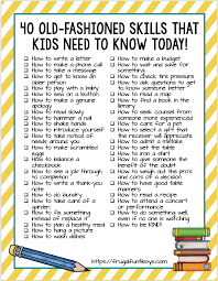 40 old fashioned skills that kids need