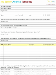 Job Safety Analysis Template Excel New Job Analysis Template Also