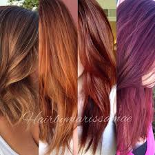 Fall Hair Color Chart Gold Copper Auburn Red Violet