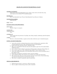 Epic College Basketball Coach Resume In Coach Resume Template