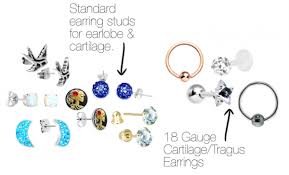 the many gauges of cartilage piercings