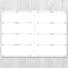 Weekly Planner Printable Horizontal Layout A5 Size Undated Week On