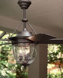 Dark Aged Bronze Outdoor Ceiling Fan With Lantern