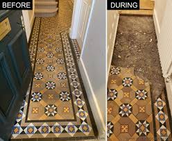 victorial floor tiles installation with