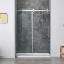 Glass Shower Door With Chrome Hardware
