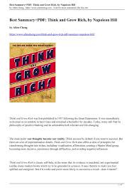 Think And Grow Rich Pdf Summary Napoleon Hill Pages 1 47
