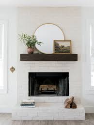 diy fireplace mantel beam refresh