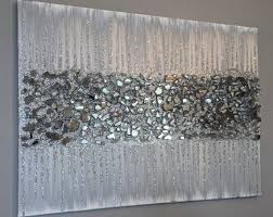 Wall Art Silver Glitter Glass Painting