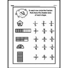 first grade fractions worksheets
