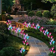 Solar Powered Lily Flowers Illuminate