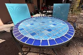 2 Chairs Patio Set Beatiful Tile Mosaic