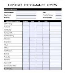 Free Employee Performance Evaluation Form Template Employee