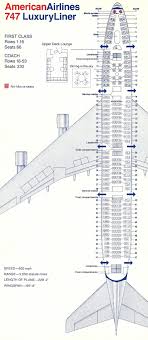 Vintage Airline Seat Map American Airlines Boeing 747 100