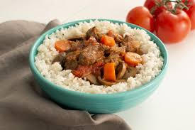 easy roasted beef stew with white rice