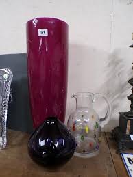 Large Coloured Glass Vases Millefiori Jug