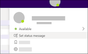 set your status message in microsoft
