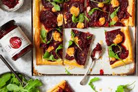 funky beetroot tart with goats cheese