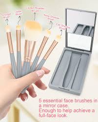 cosmetic brushes set with case and mirr