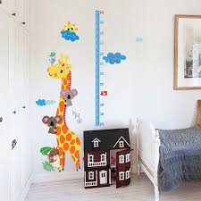 Giraffe Height Chart Kids Wall Sticker