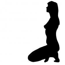 Nackte Frau kniet Silhouette Kostenloses Stock Bild - Public Domain Pictures