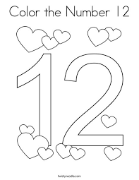 Free printable number coloring pages for kids. Color The Number 12 Coloring Page Twisty Noodle