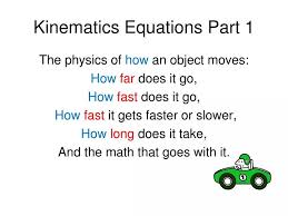 Ppt Kinematics Equations Part 1